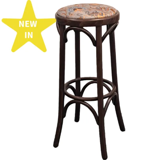 bentwood bar stool with seat pad 1