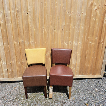 WAREHOUSE CLEARANCE: Luigi Dining Chair Upholstered in Bison Tan and Espresso