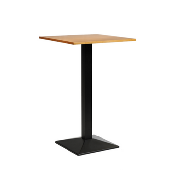 Milan Square Poseur Table with Solid Wood Top