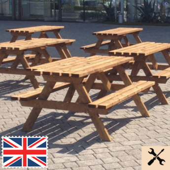 SENNEN Rectangle Picnic Bench/Table 6 Seater