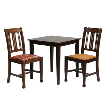 Classic Square Table with a pair of Lattice Back Dining Chairs