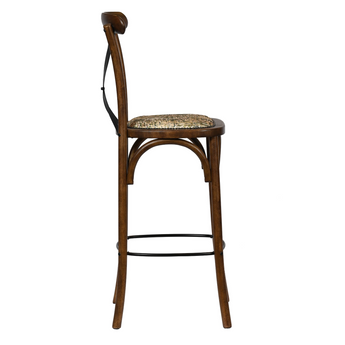 Cambridge Metal Cross Back Bar Chair With Seat Pad