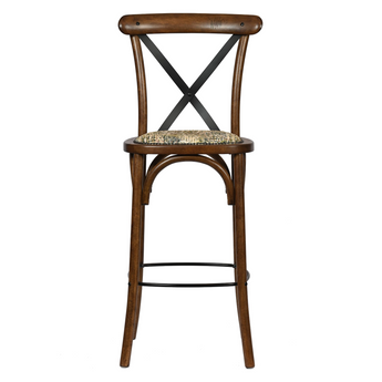 Cambridge Metal Cross Back Bar Chair With Seat Pad