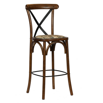 Cambridge Metal Cross Back Bar Chair With Seat Pad