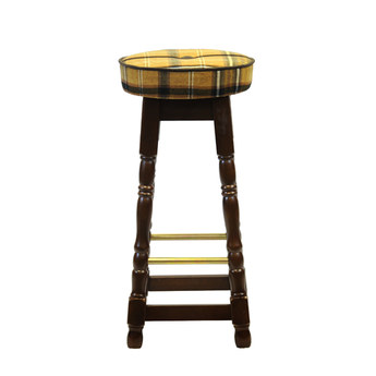 Traditional High Bar Stool with Button and Piping