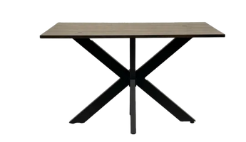 Cross Base Rectangle Dining Table with Solid Wood Top