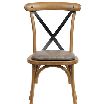 Cambridge Metal Cross Back Dining Chair with Padded Seat