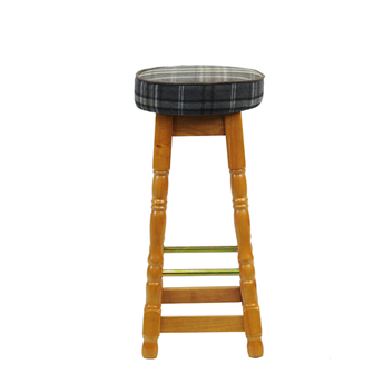 Traditional High Bar Stool with Piping