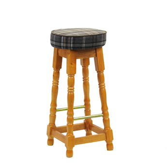 Traditional High Bar Stool with Piping