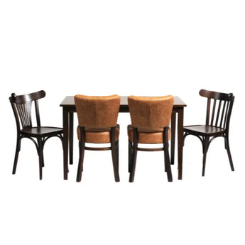 Classic Rectangle Table with a pair of Bentwood and Mario Dining Chairs