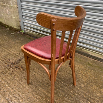 WAREHOUSE CLEARANCE: Slat Back Bentwood Dining Chair In Bison Bordeaux