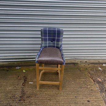 WAREHOUSE CLEARANCE: Avon Mid Height Bar Chair Upholstered in Braemar Indigo