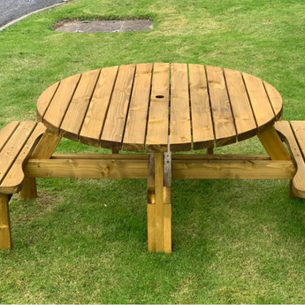 Wheelchair Accessible Round Picnic Bench/Table 7 Seater